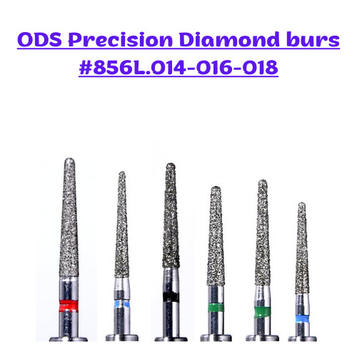 ODS Precision Diamond bursFG #856L.014.-.018.Fine-S.Coarse grit.Round end tape