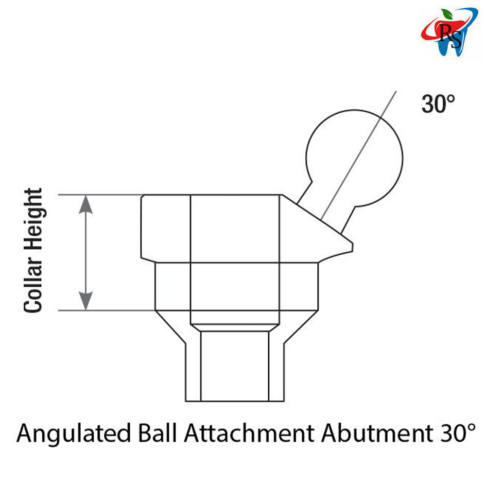 1x Kit Angulated 30° Ball Attachment Soft Silicone Cap Metal Cap Isolate Ring