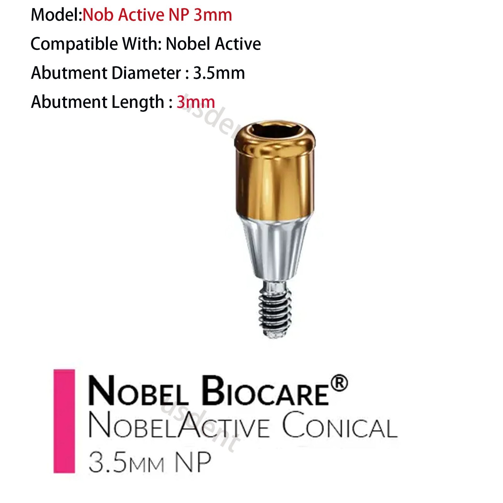 US Dental Nobel NPØ3.5mm 3mm L0cator Attachment Abutment Kit Male Caps Core Tool
