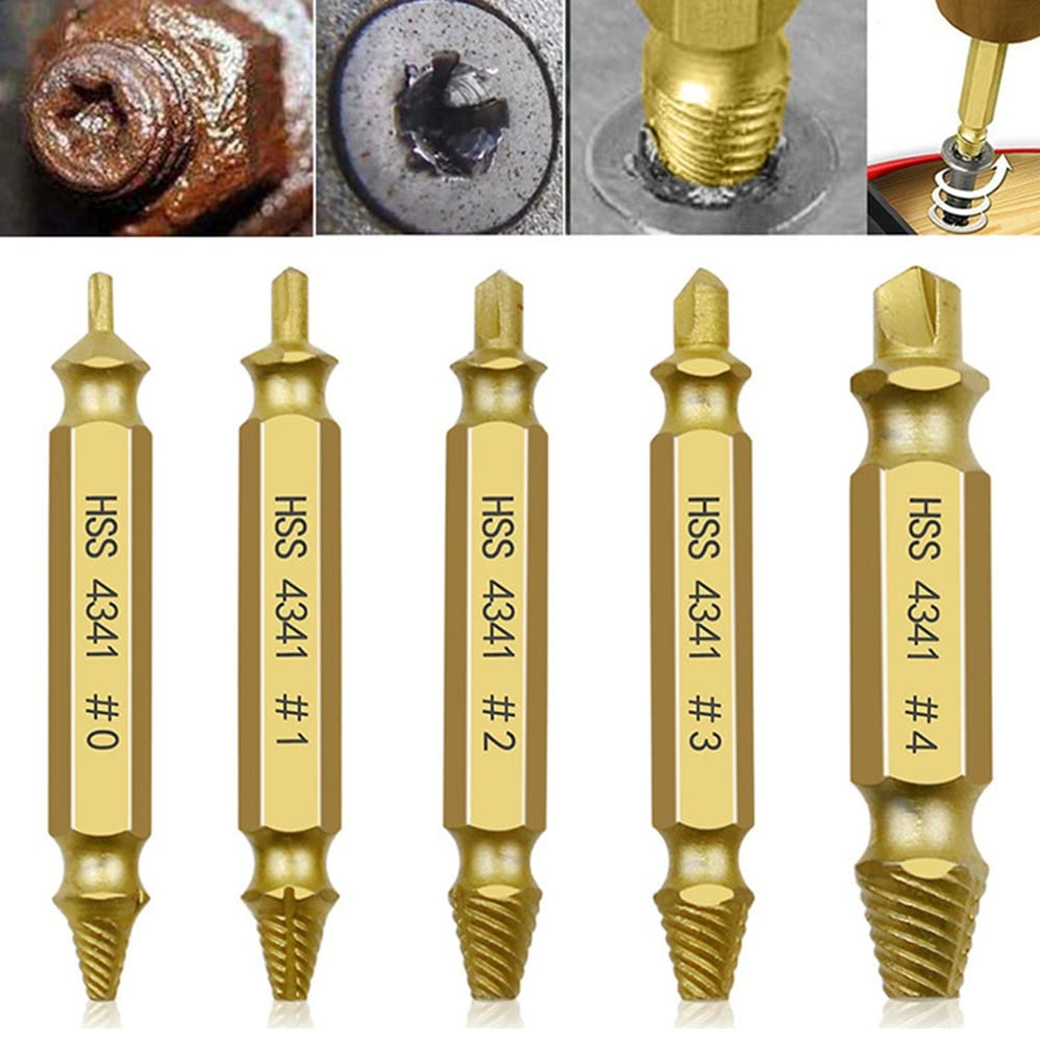 Damaged Screw Extractor Kit, Stripped Screw Extractor Set, Titanium Extractor…