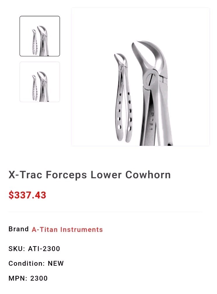 X-Trac Lower Cowhorn Atraumatic Extraction Forceps (2300) #87