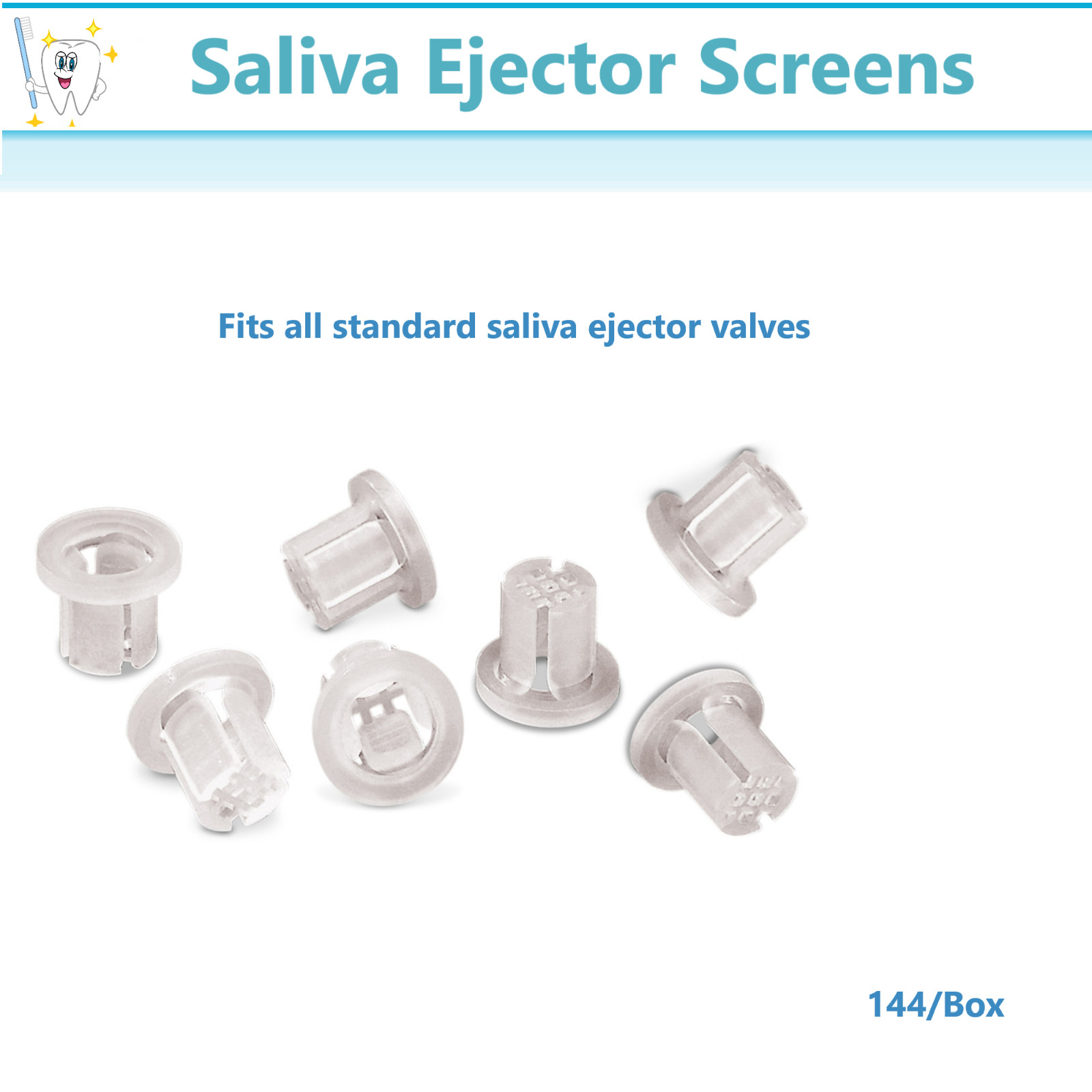Dental Disposable Evacuation Traps #5508, 144/Box, Saliva Ejectors Screen Filter