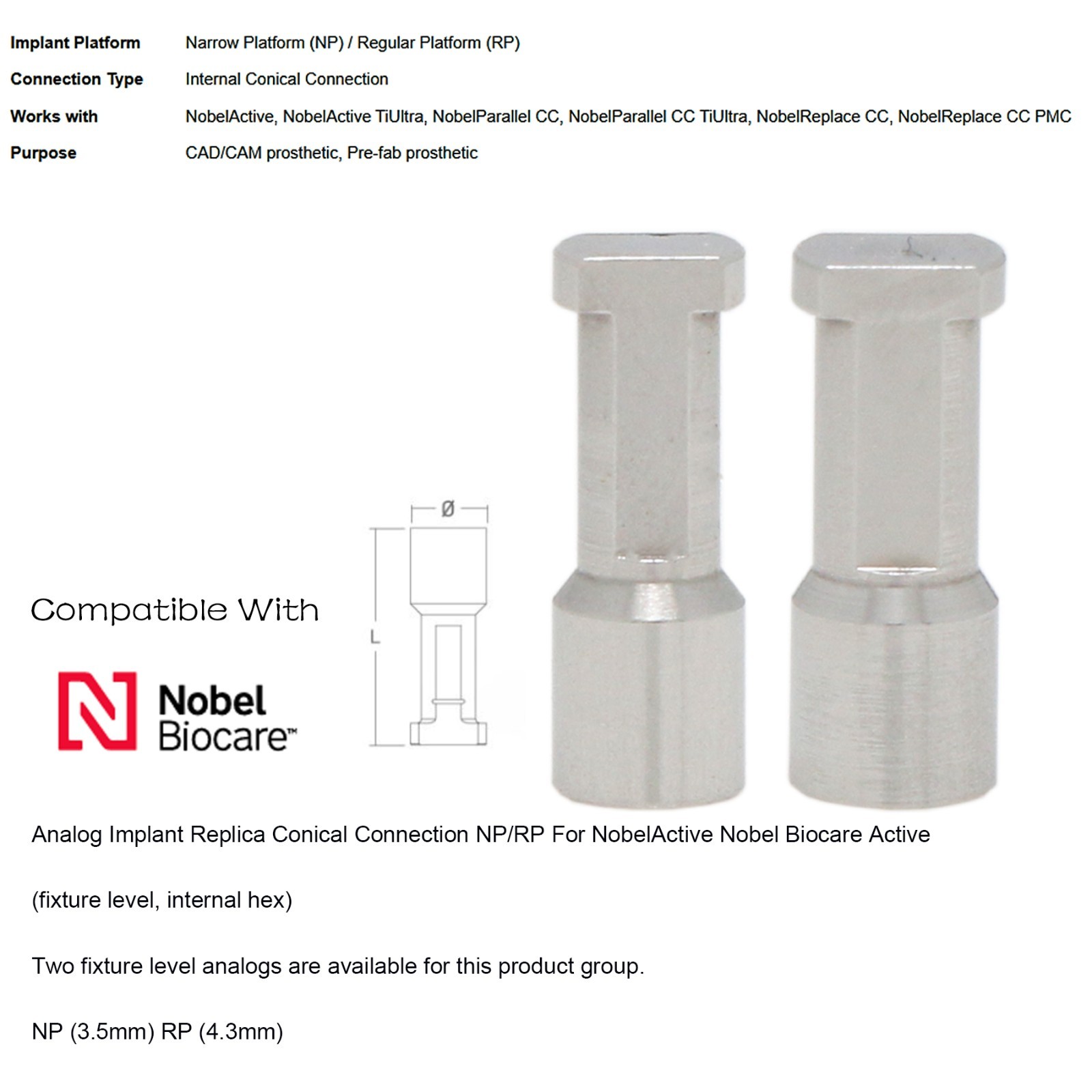 Implant Scan Body Lab Analog fit for Nobel Hiossen Osstem Straumann ITI CAD/CAM