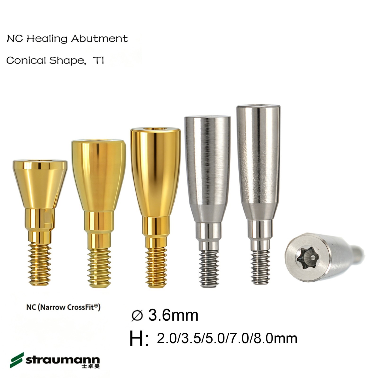 5Pcs Titanium Dental NC/RC Healing Abutment Closure Cap Fit Straumann B0ne Level
