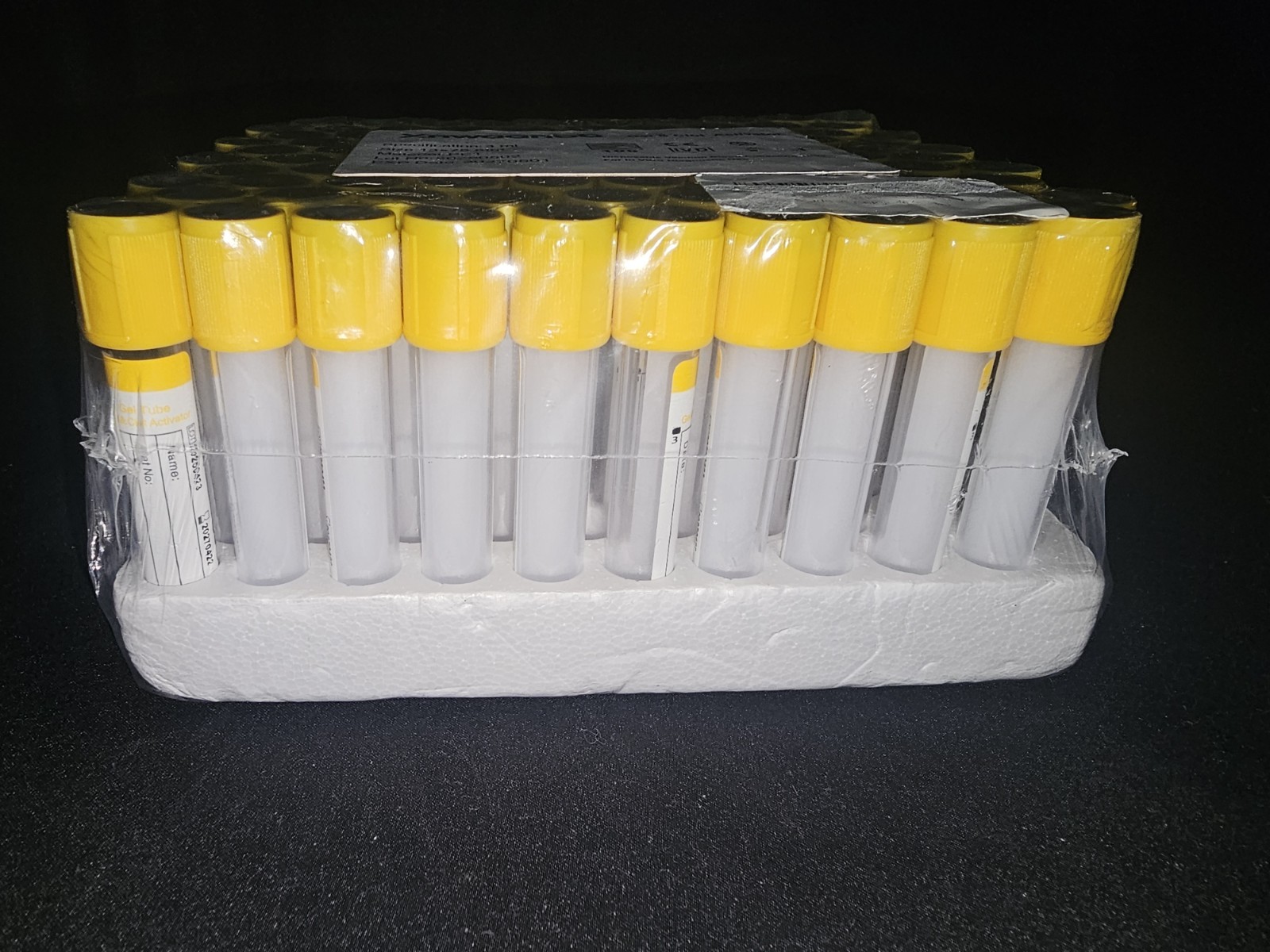 Xnwaanbb Gel & Clot Activator 100pc 3ml Vaccum Blood Collection Tube 13x75mm For