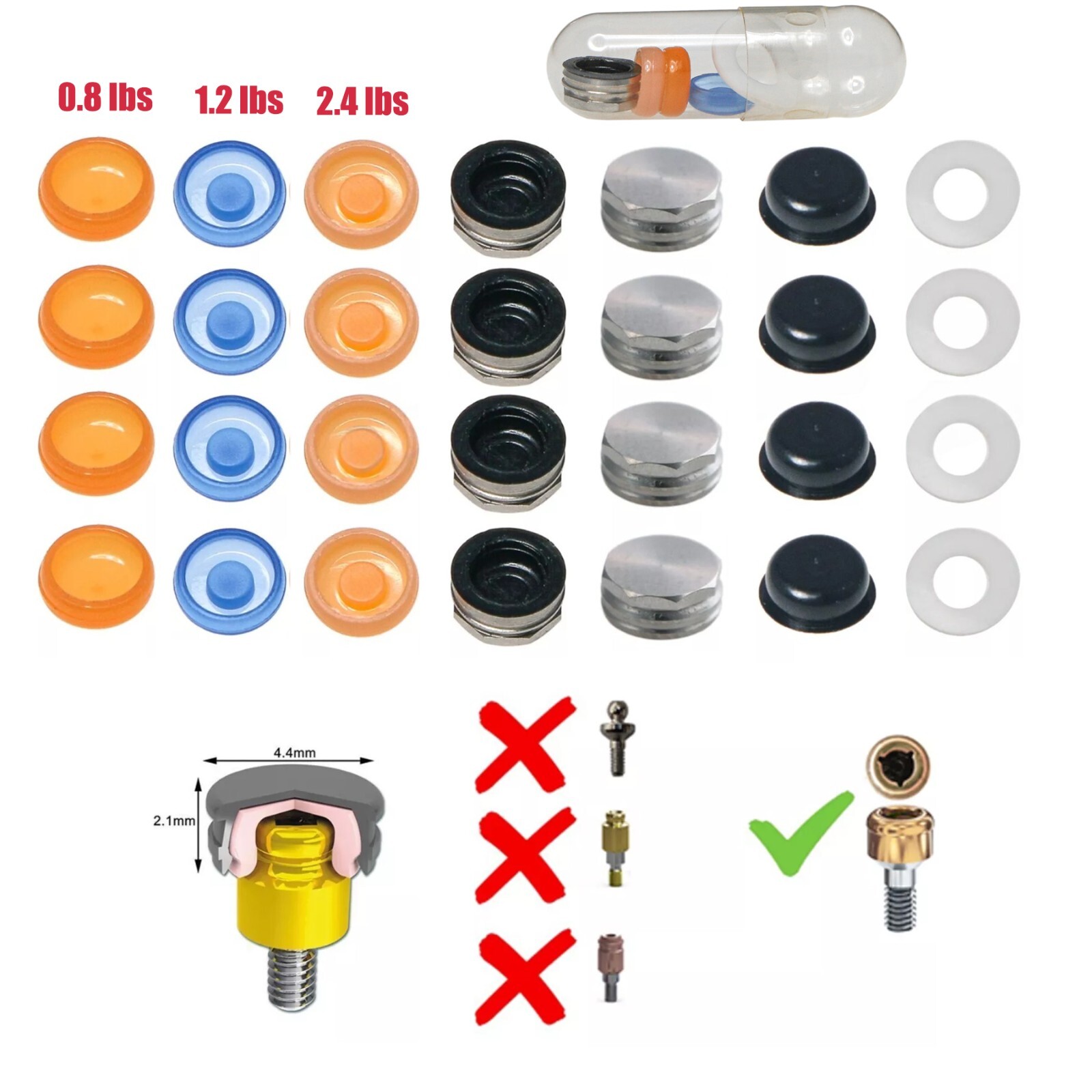 10Pcs Overdenture Dental Locator Abutments Retention Caps For Implant Inserts