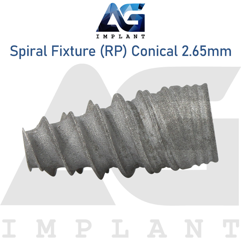 10 Spiral Fixture Regular Platform (RP) Conical Connection Hex 2.65mm Dental SLA