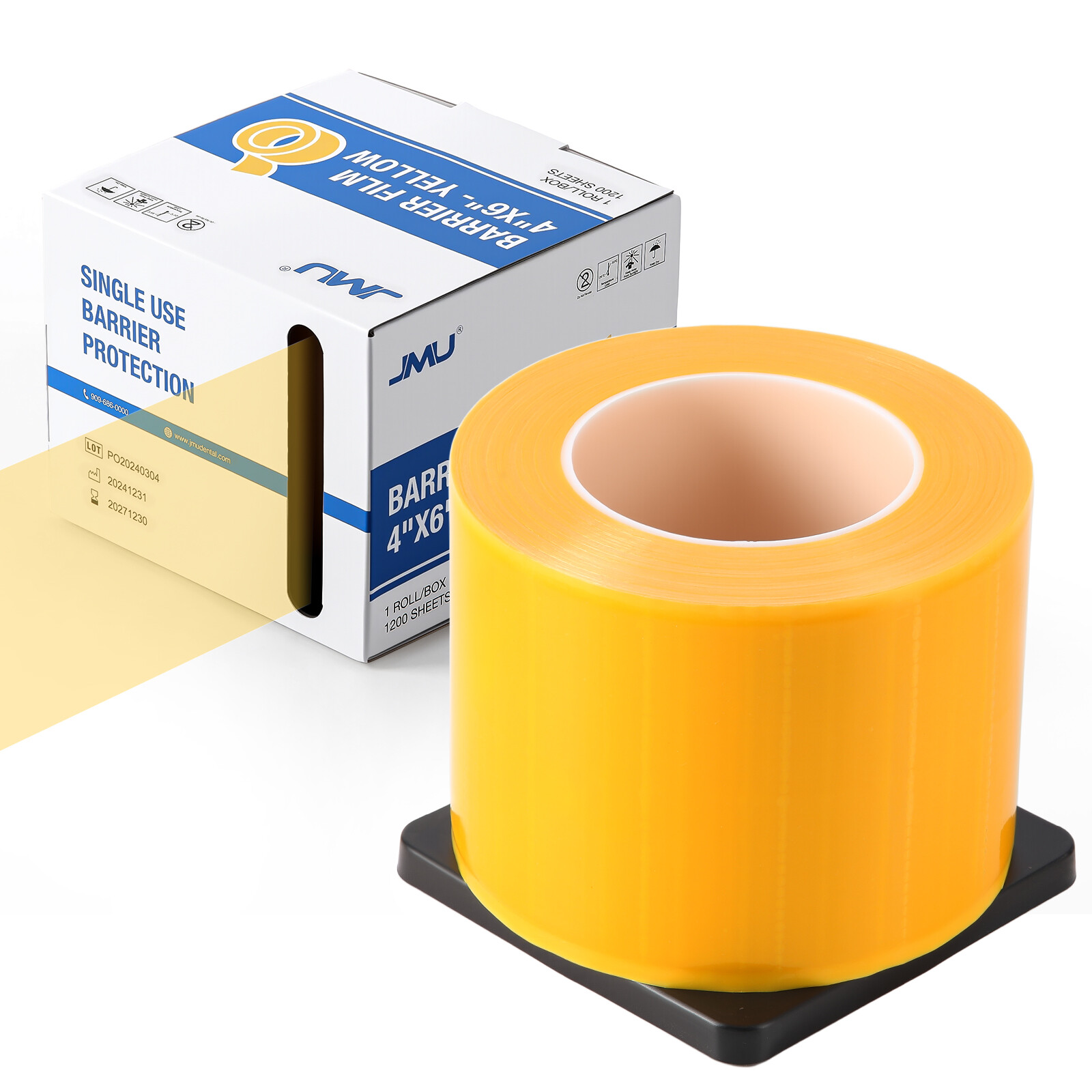 JMU Dental Barrier Film Sleeves Plastic Protect Tape 1200 Sheets/Roll 4X6″