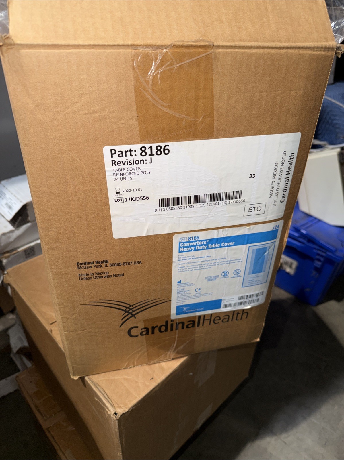 Cardinal Health 8186 Heavy Duty Table Covers 60×90 Lot of 24 Expired