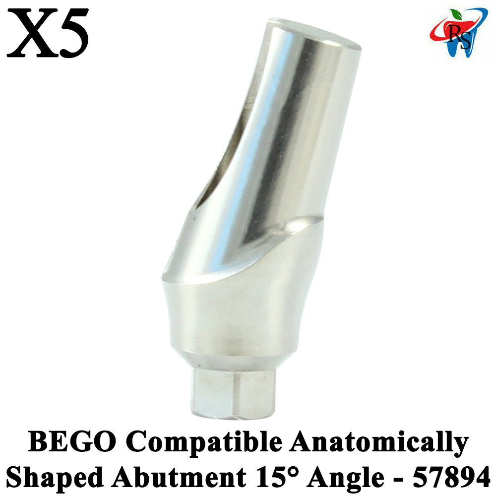 5pcs Dental BEGO Compatible Anatomically Shaped Abutment 15° Angle – 57894