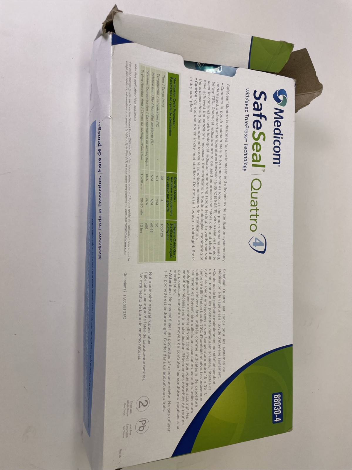 Medicom Safe-Seal Quattro 4 Sterilization Pouches 7.5″ x 13″ 200/Bx 88030-4
