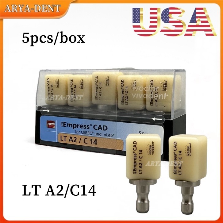 5pcs IPS Empress CAD Ceramic Blocks Dental Lab Restorations Materials LT A2/C14
