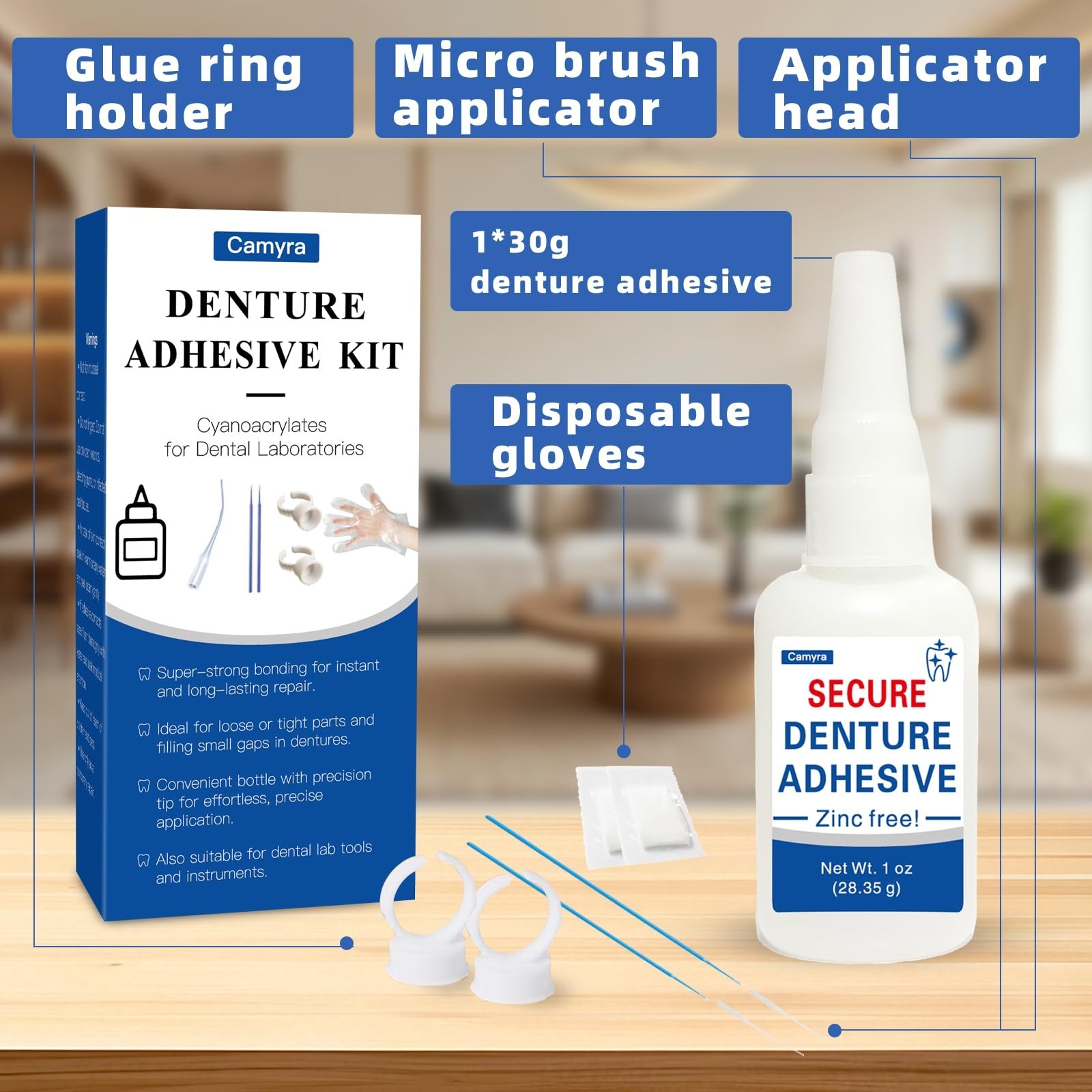 Instant Bonding Dental Glue 1 oz – Super Strong Adhesive for Cracks & Loose Teet