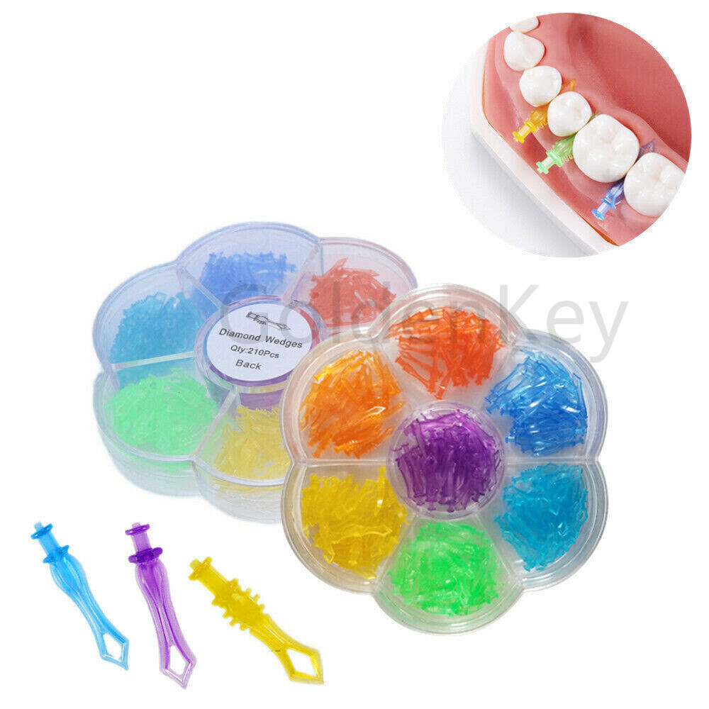 10Boxes Dental Plastic Colorful Diamond Wedges Interdental Wedge Matrices