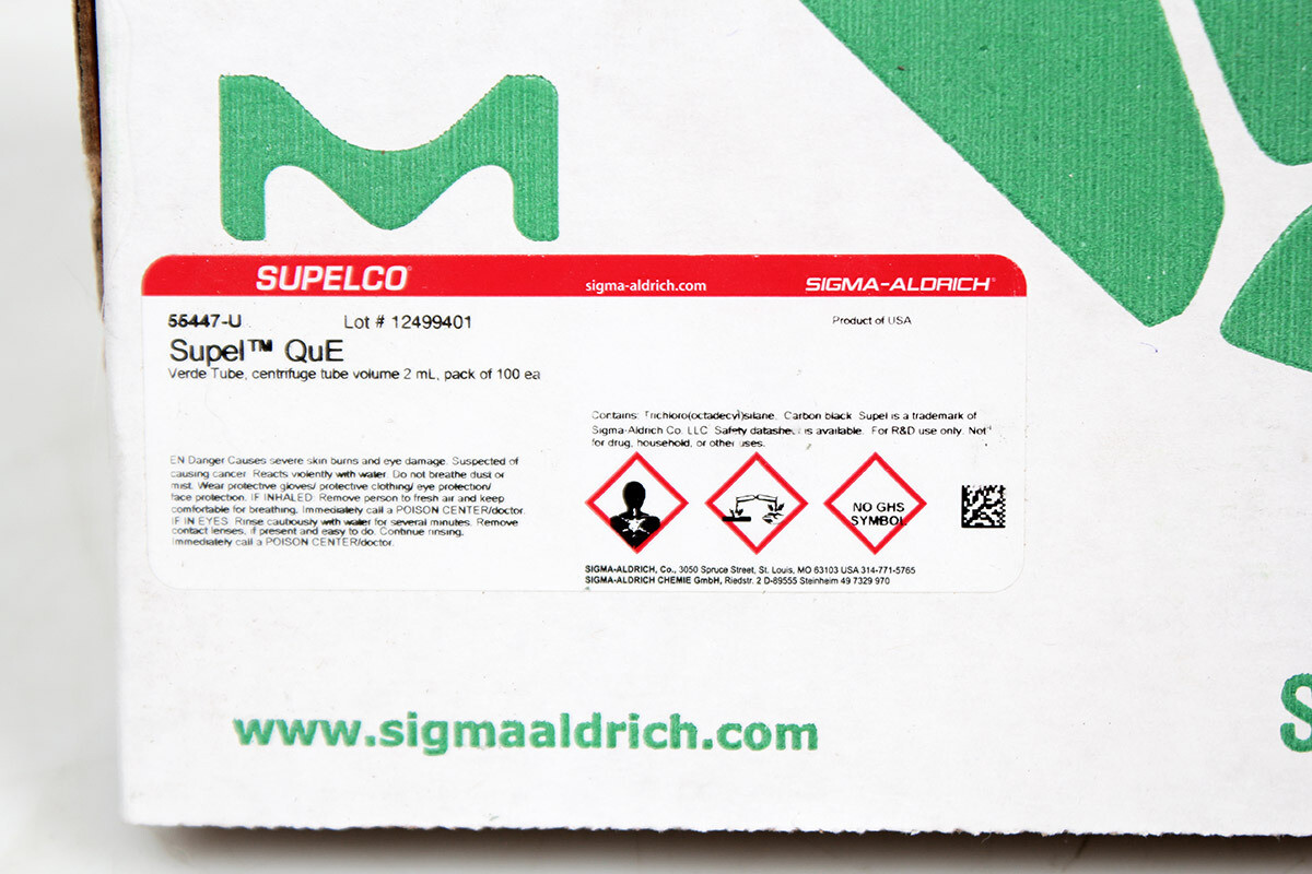 Supelco 55447-U SPE Supel QuE Verde Tube 2 ml Dispersive Pack of 100 Tubes – NEW