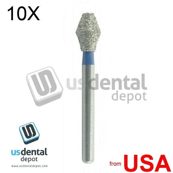 10X LOT of FG Diamond – 10pk burs EX-11 – 811-033M FG – Medium Barrel – 115408