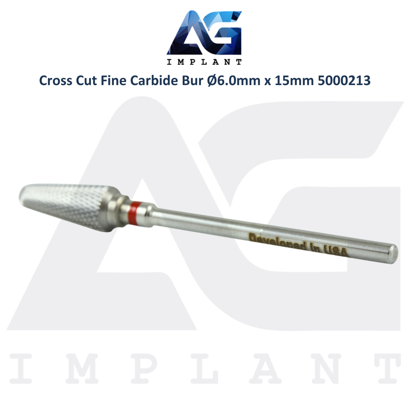Dental Cross Cut 5000213 Fine Carbide Bur Ø6.0mm x 15mm Lab Supplies