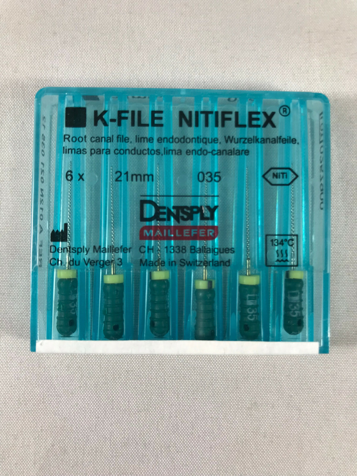 Dentsply Maillefer K-file Endodontic NiTiFlex steel 21mm All sizes 30 files/pk
