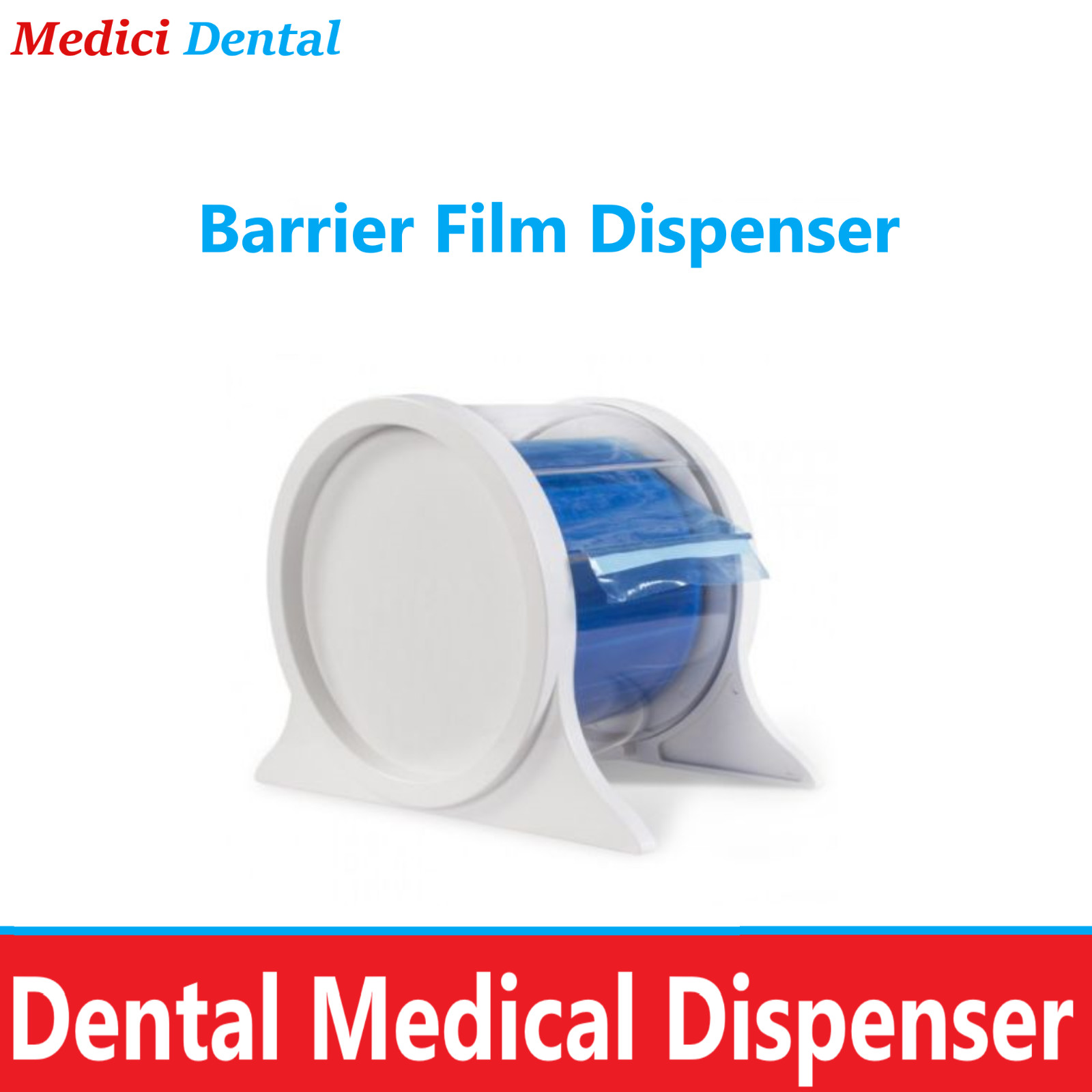 Dental Barrier Film Dispenser for Barrier Film Non-slip base with rubber feet.