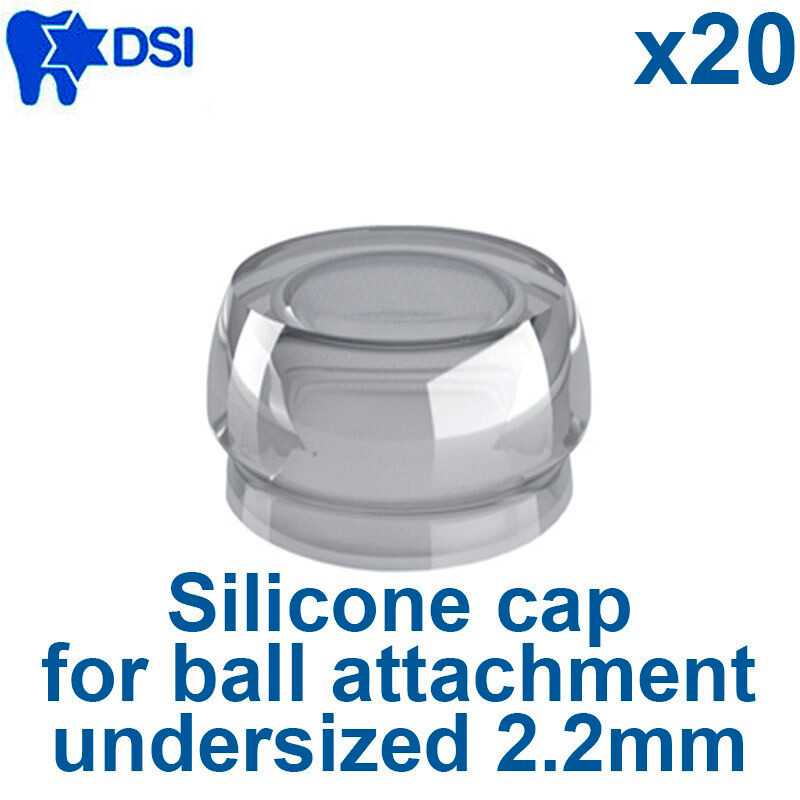 20x Dental Ball Attachment Silicone Caps Home Use First Aid Undersized Ø2.2mm