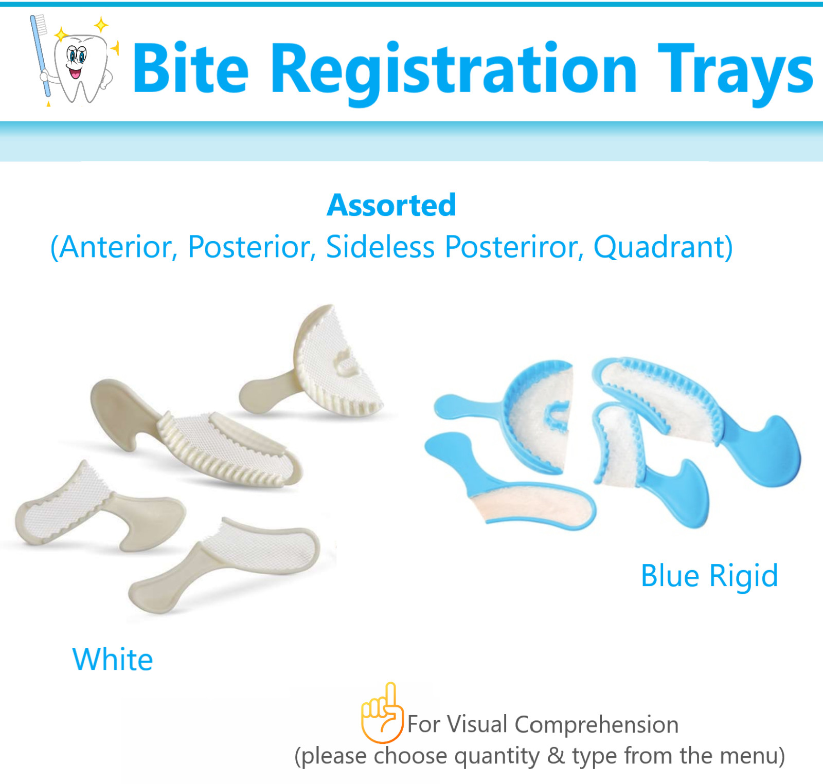 Dental Impression Bite Registration Polybite Trays Full Arch, Quadrant Choose Qt