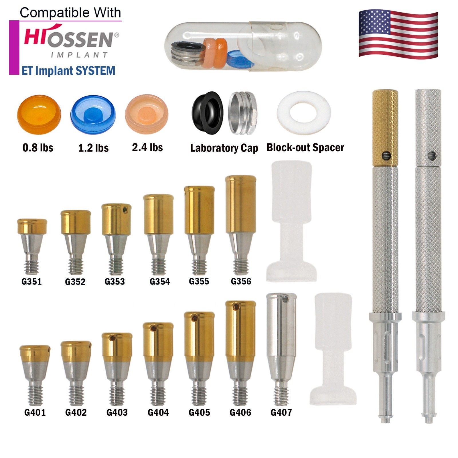 US Dental Locator Attachment Abutment for Hiossen ET/OsstemTS Mini Regular Plat