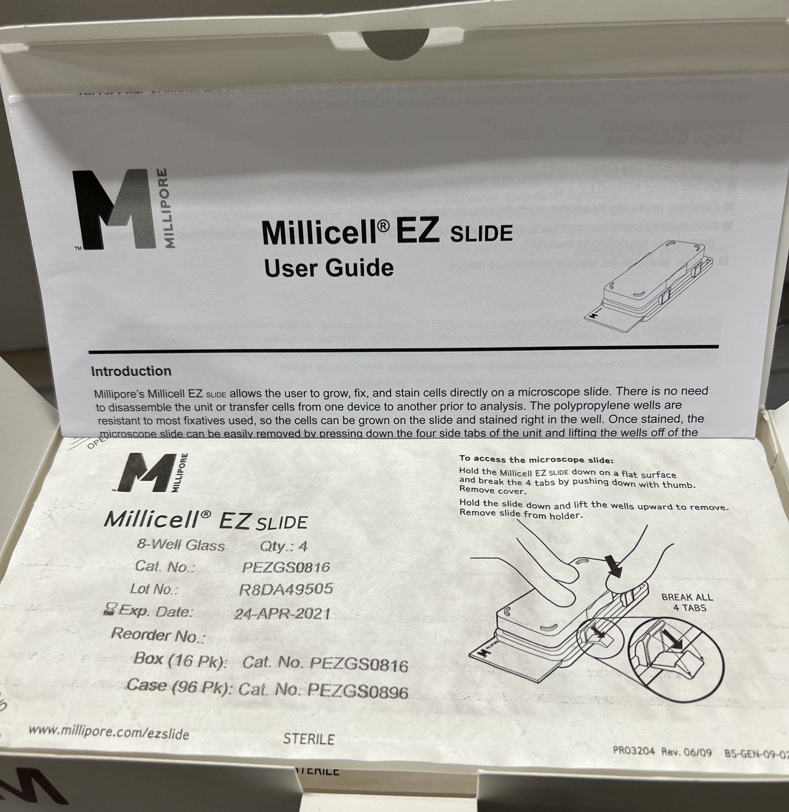 Millipore Millicell EZ slide 8-well glass 16pcs #PEZGS0816