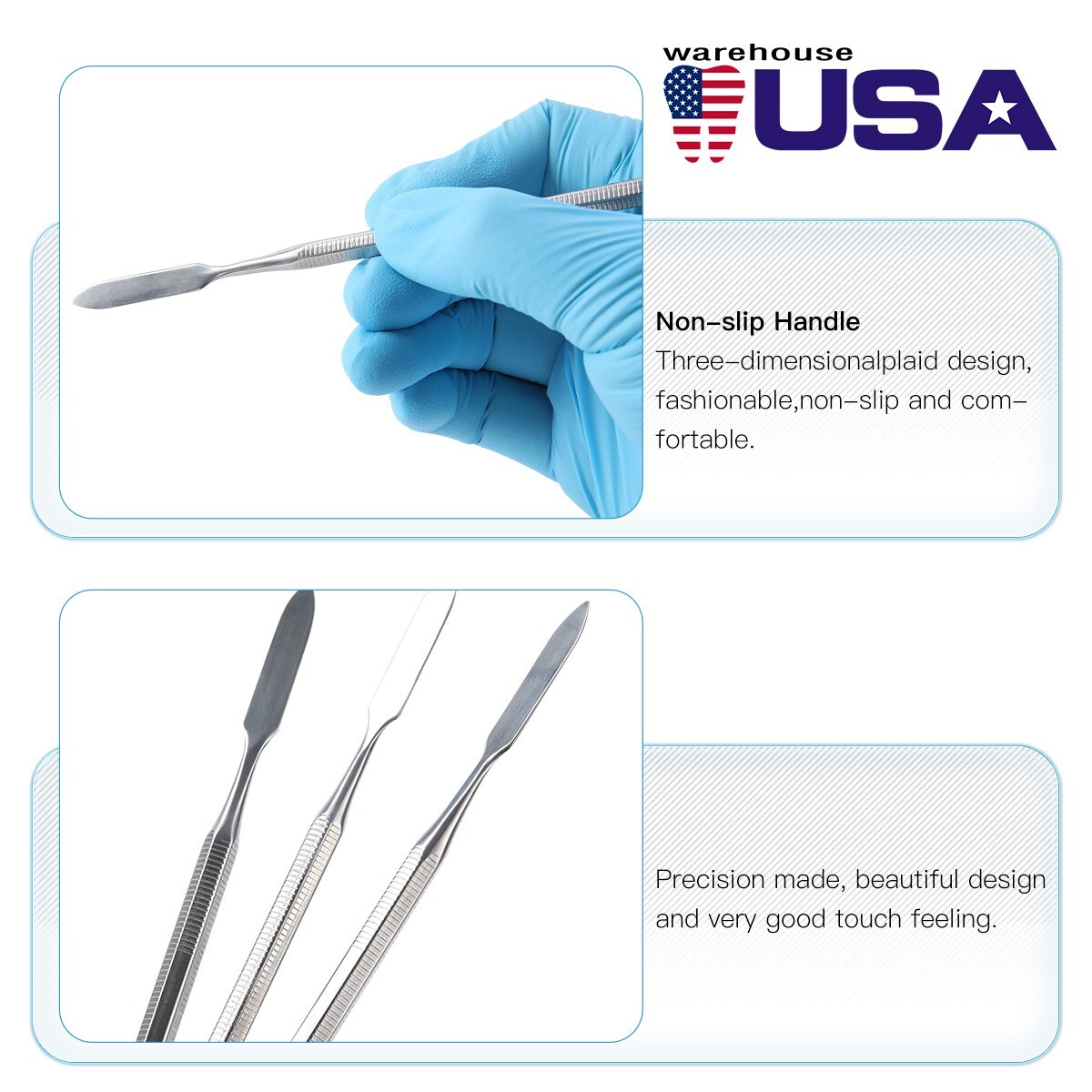 Dental Lab Carvers Stainless Steel Mixing Spatula Tool Double Ended Instrument