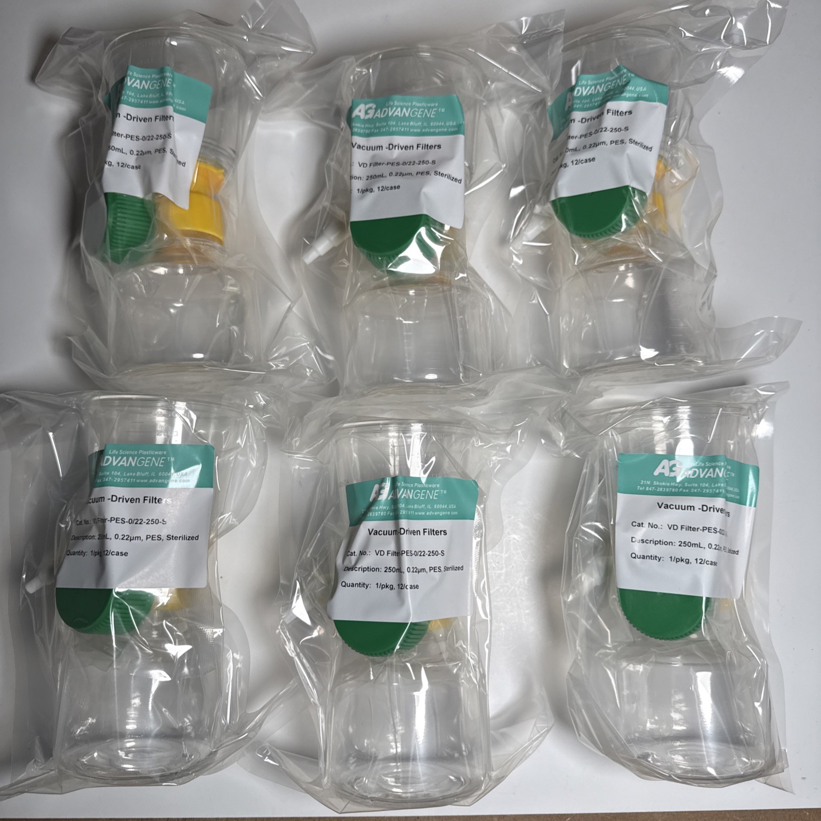 Advangene 250ml, 0.22 Micron, PES Sterile – 1 Pack (6 Count) Vacuum Filters