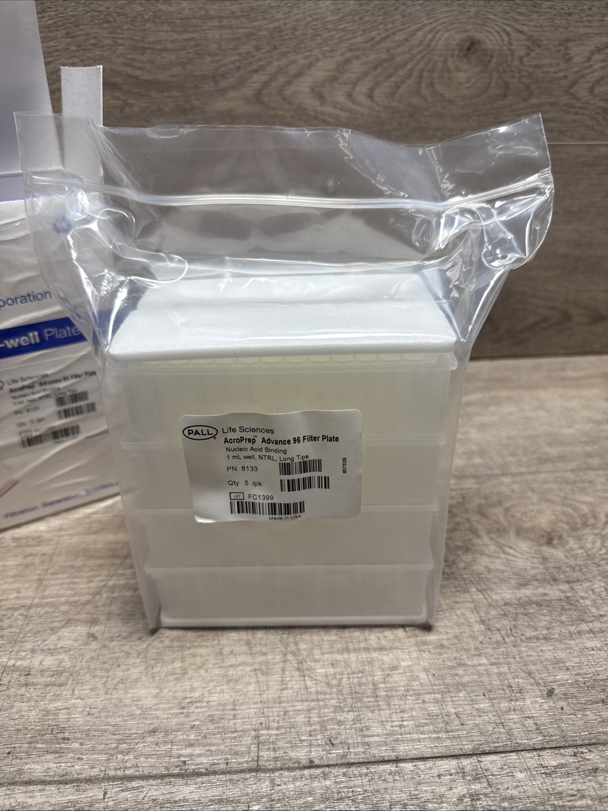 Pall Life Sciences PN 8133 AcroPrep Advance 96 Filter Plate 1mL well NTRL 5PK