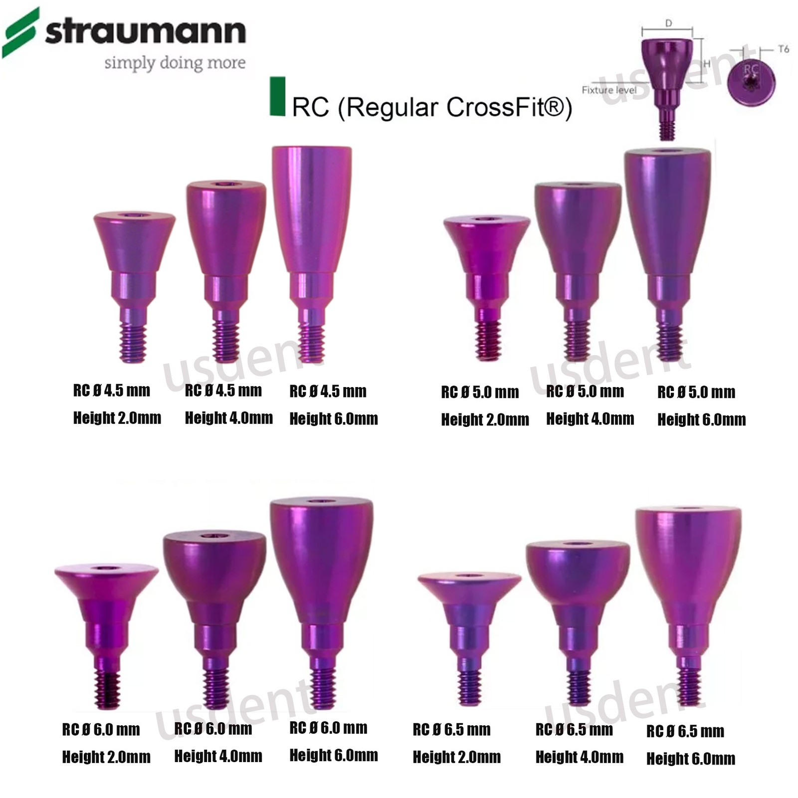 5Pcs Dental Healing Abutment & Closure Cap Fit Straumann BL/BLT NC RC Bone Level
