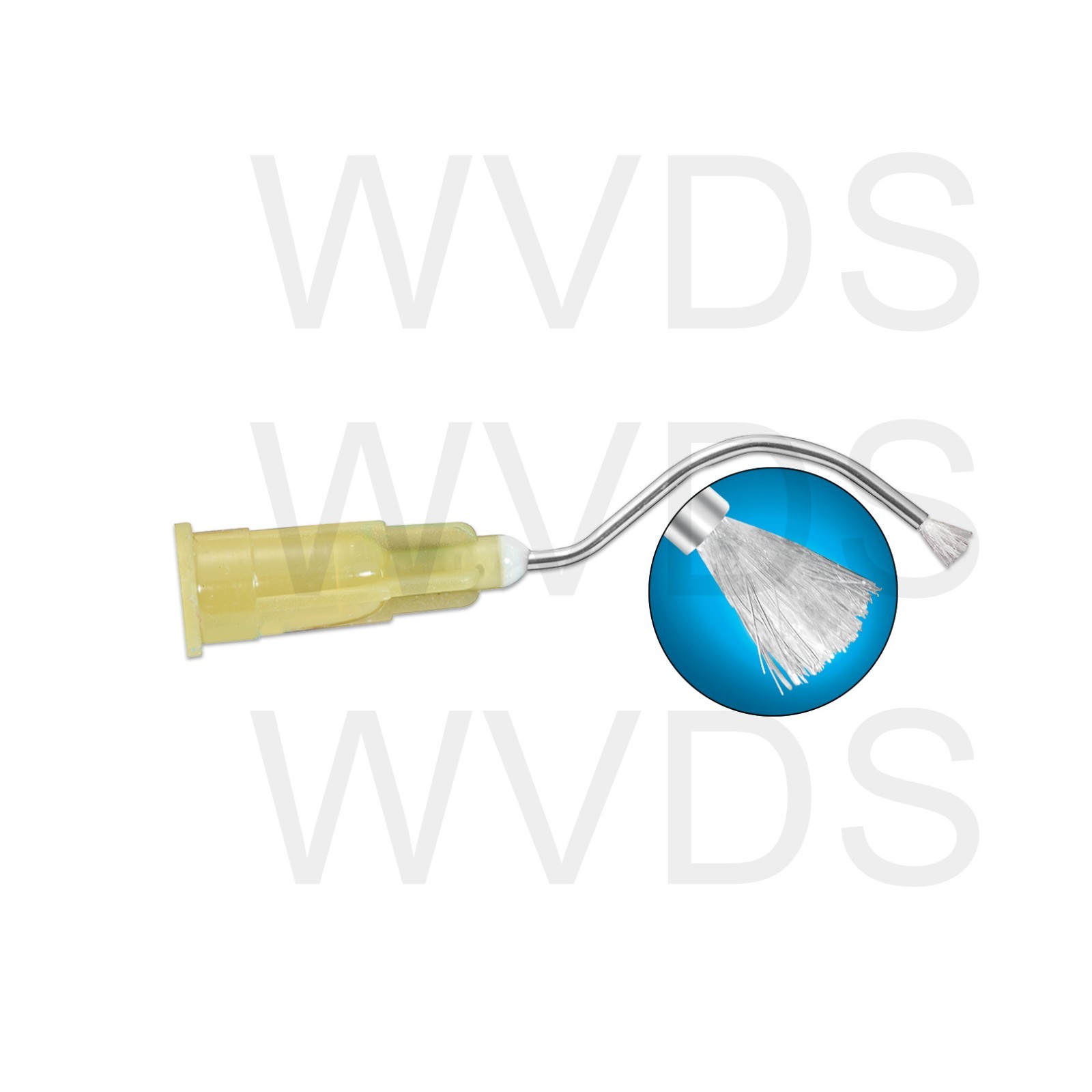 100x Dental Infusor Applicator Delivery Tips Pre-Bent Metal Brush End 19G