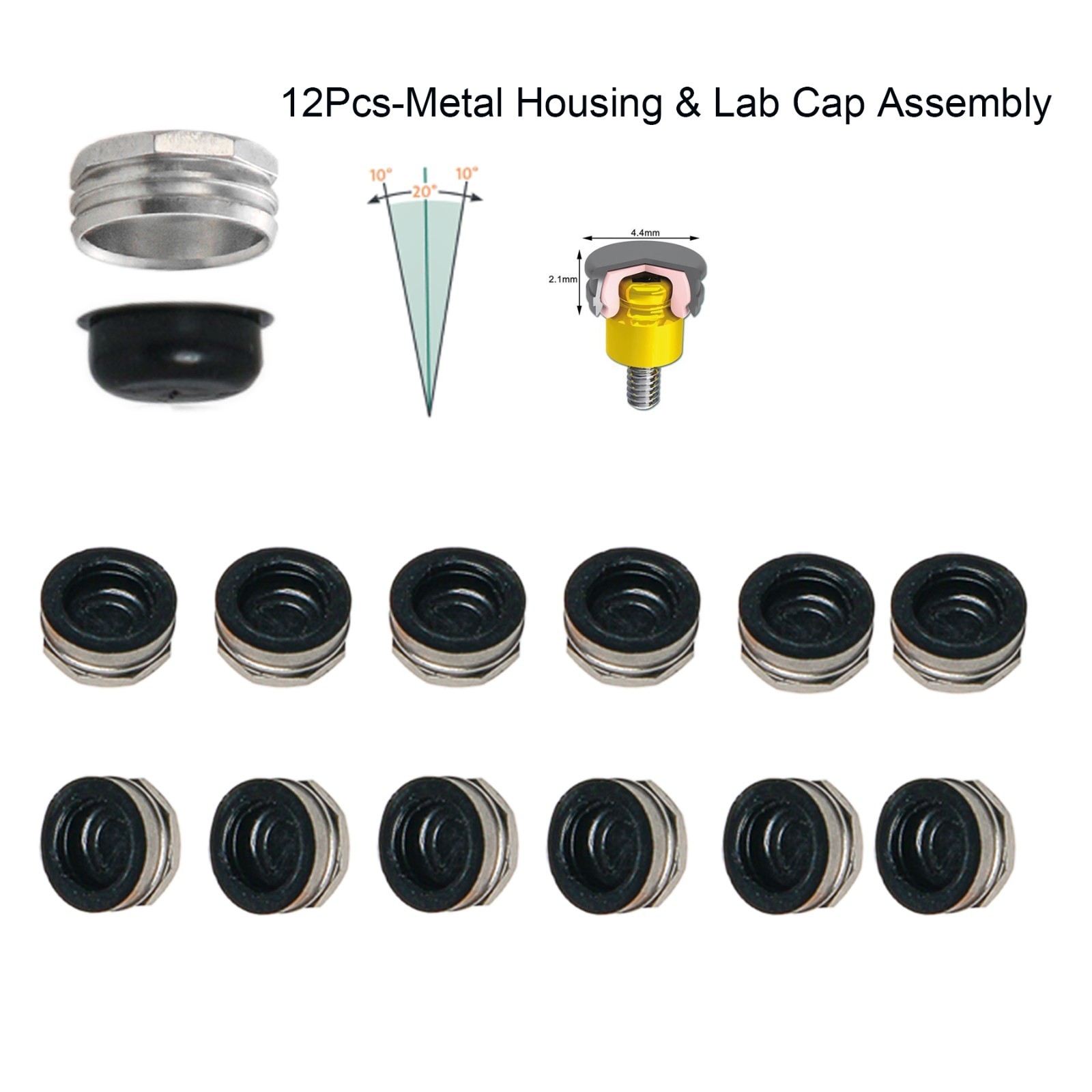 US Dental Locator Replacement Metal Housing &Lab Processing cap Inserts Assembly