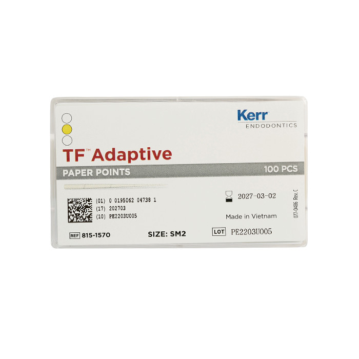 Endodontics Obturation TF Adaptive Paper Point Asst ML1,ML2,ML3 By Kerr (100/Pk)