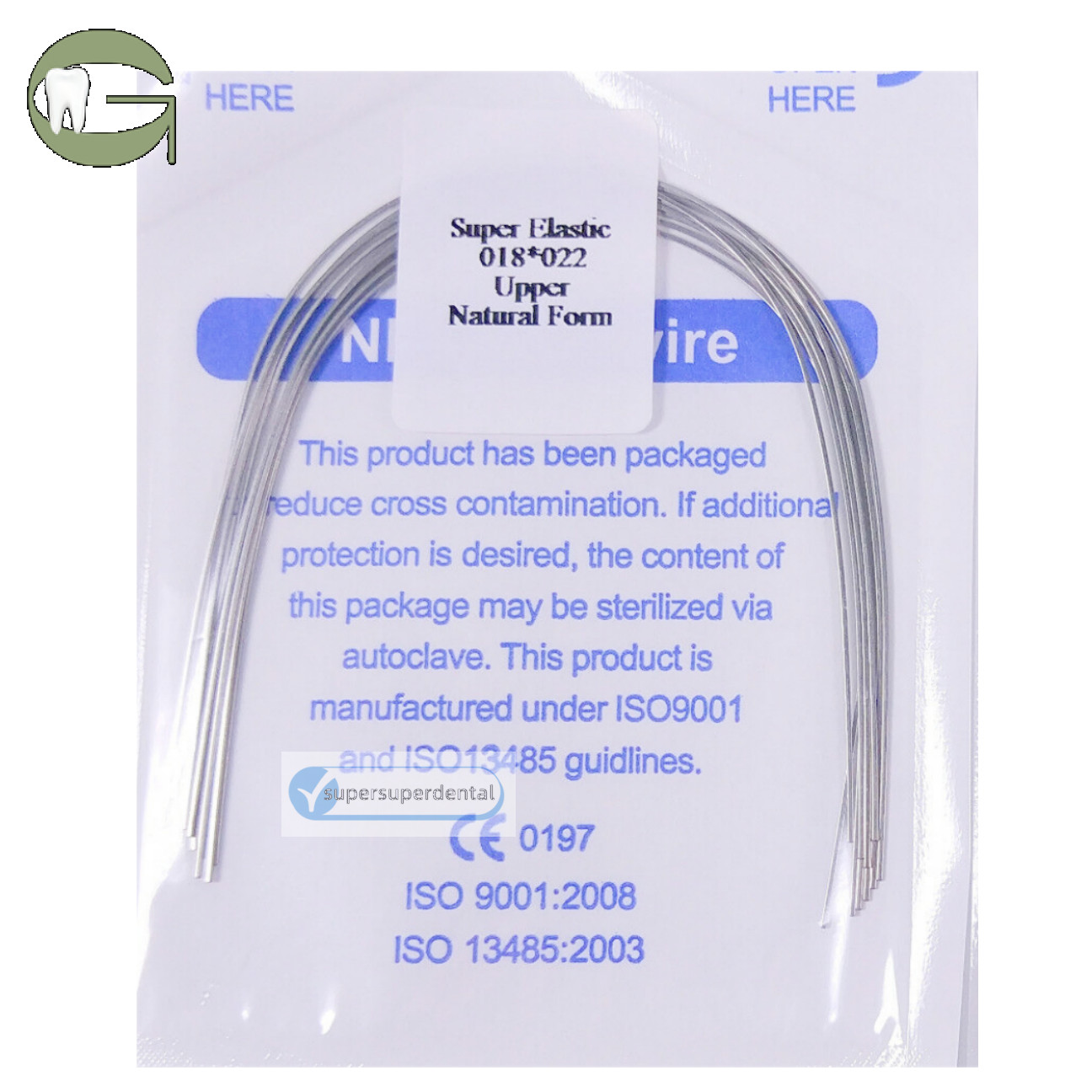 Dental Orthodontic Niti Arch Wire Rectangular Natural Form Super Elastic