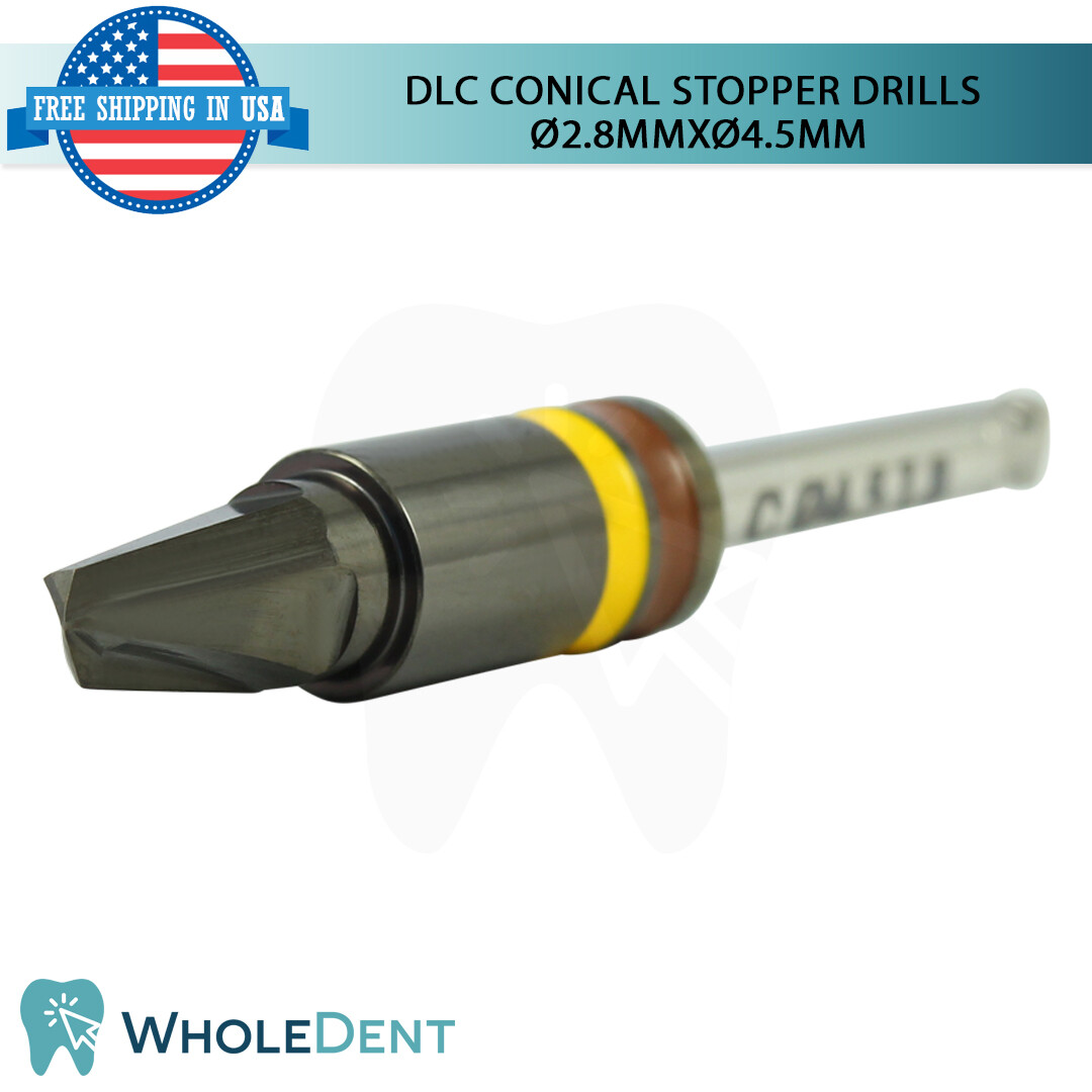 DLC Conical Integral Stopper Drill Ø2.8XØ4.5 Dental Im plant Tool Instrument