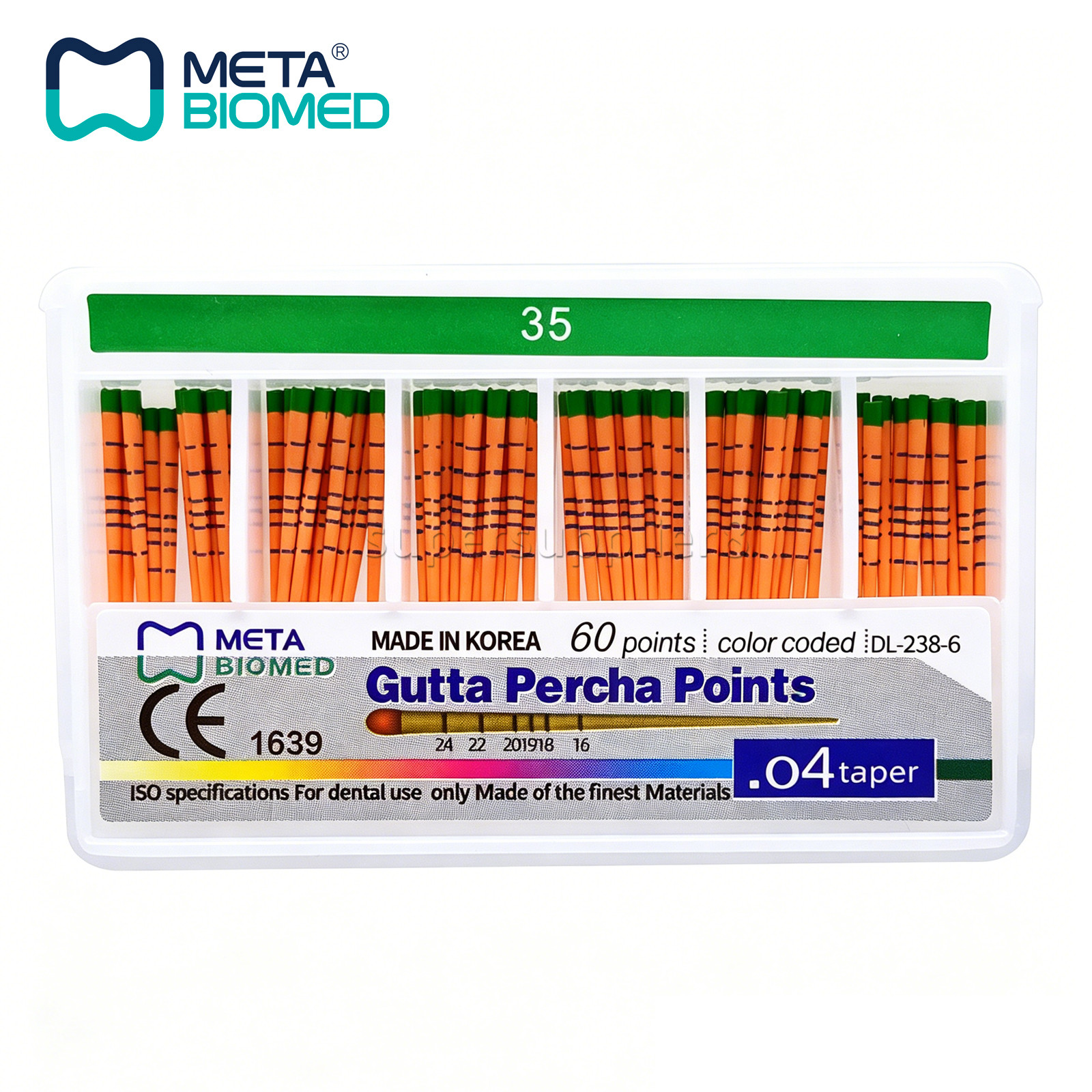 Dental Endodontic Gutta Percha Points Taper .02 .04 or .06, 120 or 60/pk,#15-40
