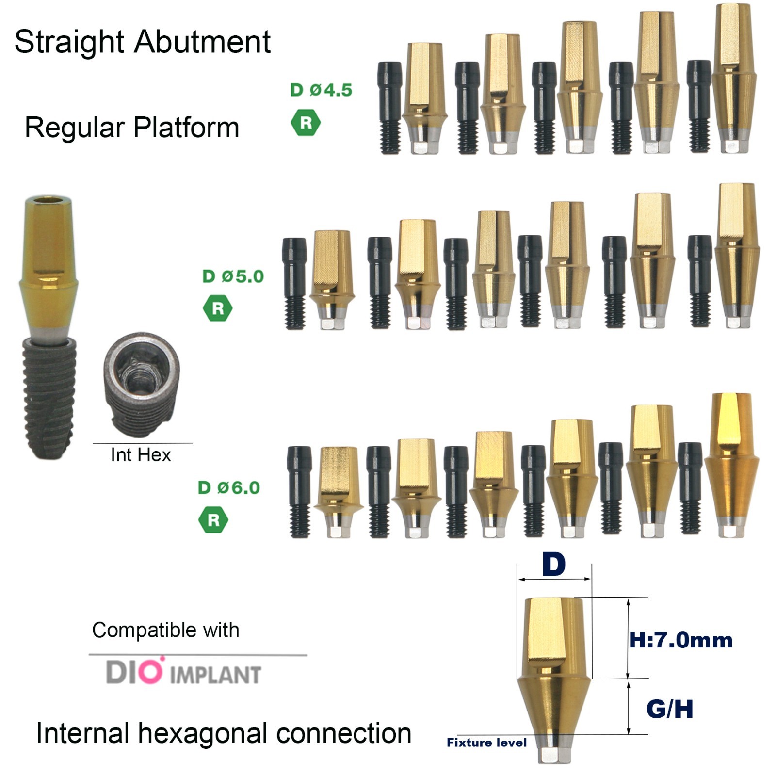 US Locator Abutments Straight/Angulated 17°Abutment For DIO UF Regular Implants