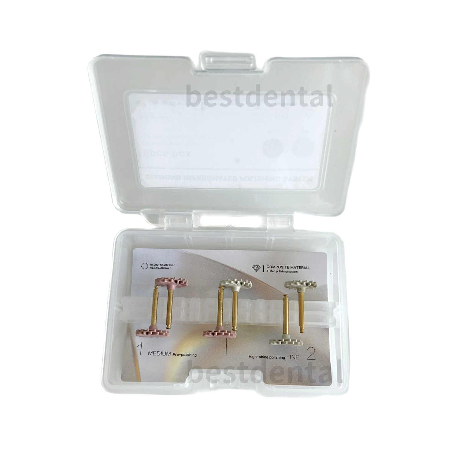6Pc Dental Composite Polishing Wheel Kit 2-Step Polishing Diamond System RA Disc