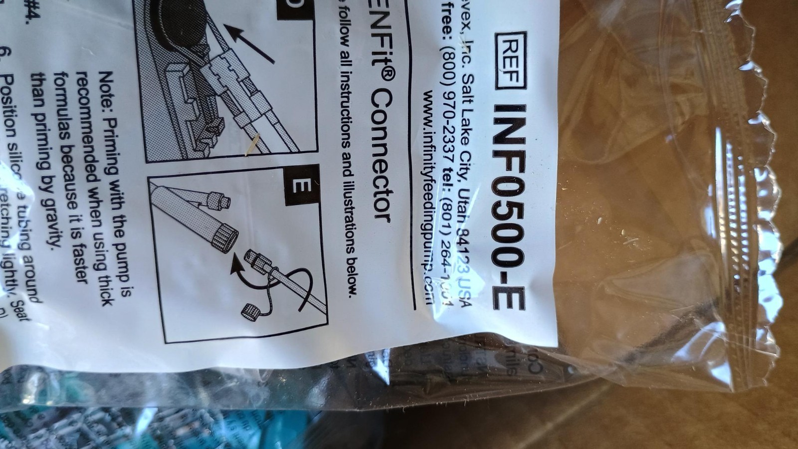 1 Moog Infinity 500 ml Enteral ENfit Connector Pump Delivery Set INFO500-E