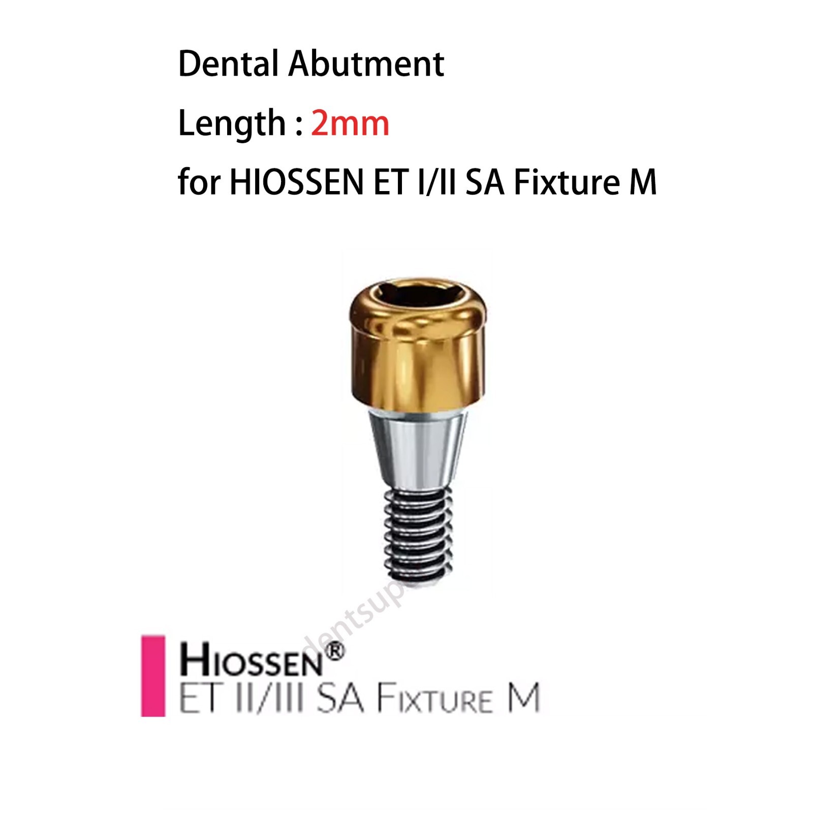 1PC Overdenture Dental Abutment Flat AH=1-6 mm attachment Hiossen Mini conical