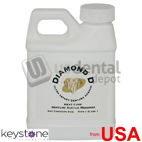 KEYSTONE Diamond D Ultra Impact Acrylic, 8 ounce Heat Cure Monomer – 34-1013014