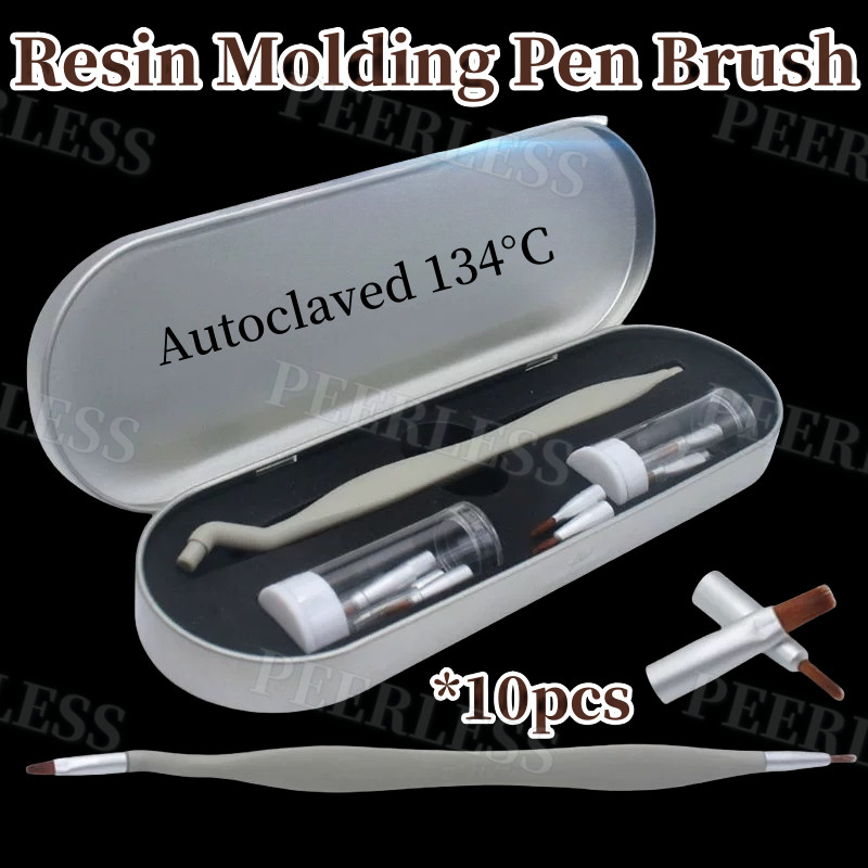 Dental Brush Pen Replaceable Brushes Head Straight Curved Head Mini Micro Brush