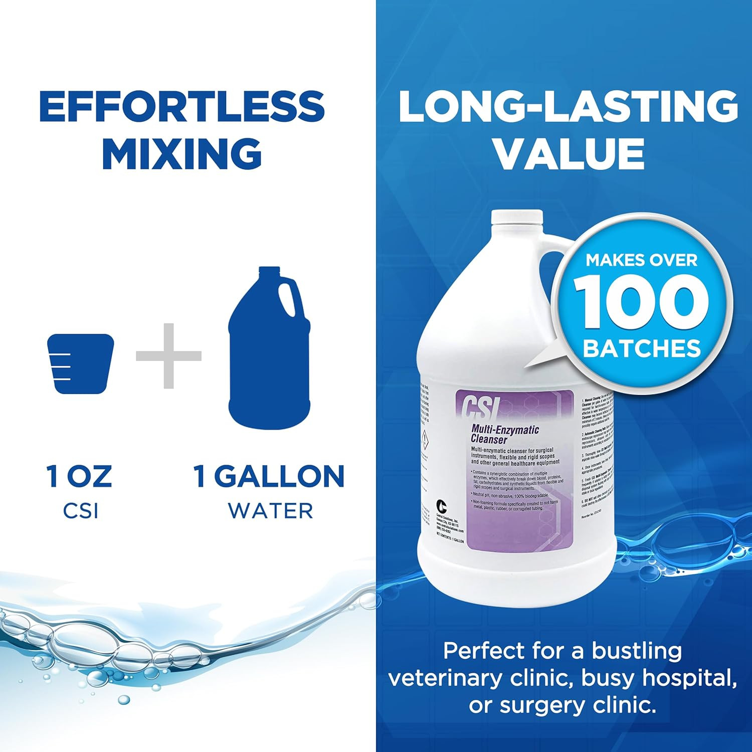 Central Solutions Multi Enzymatic Cleanser – Hospital Grade Instrument Cleaner
