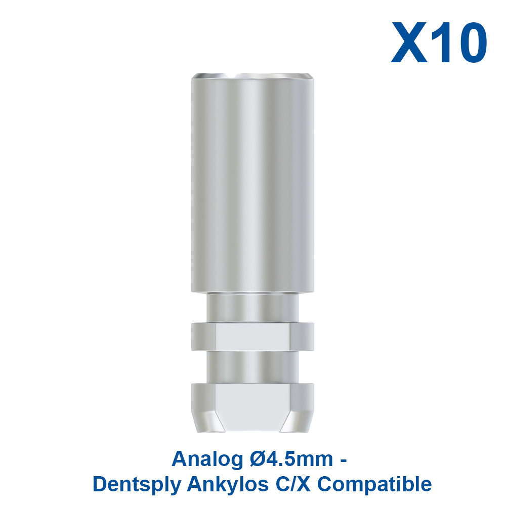 10x Dental Laboratory Analog Compatible With Dentsply Ankylos C/X Ø4.5mm