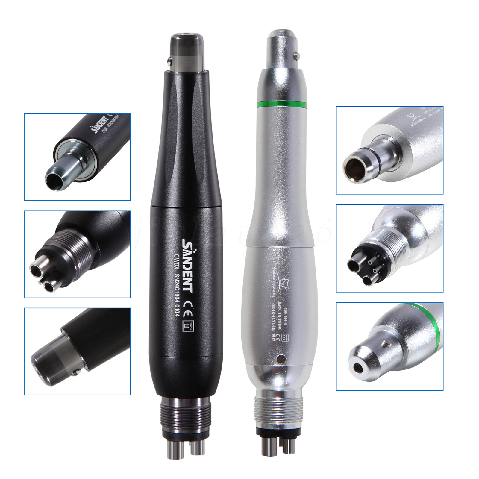 1-10 Dental 4:1 Hygiene Prophy Handpiece Air Motor&Straight NoseCone 360° Swivel