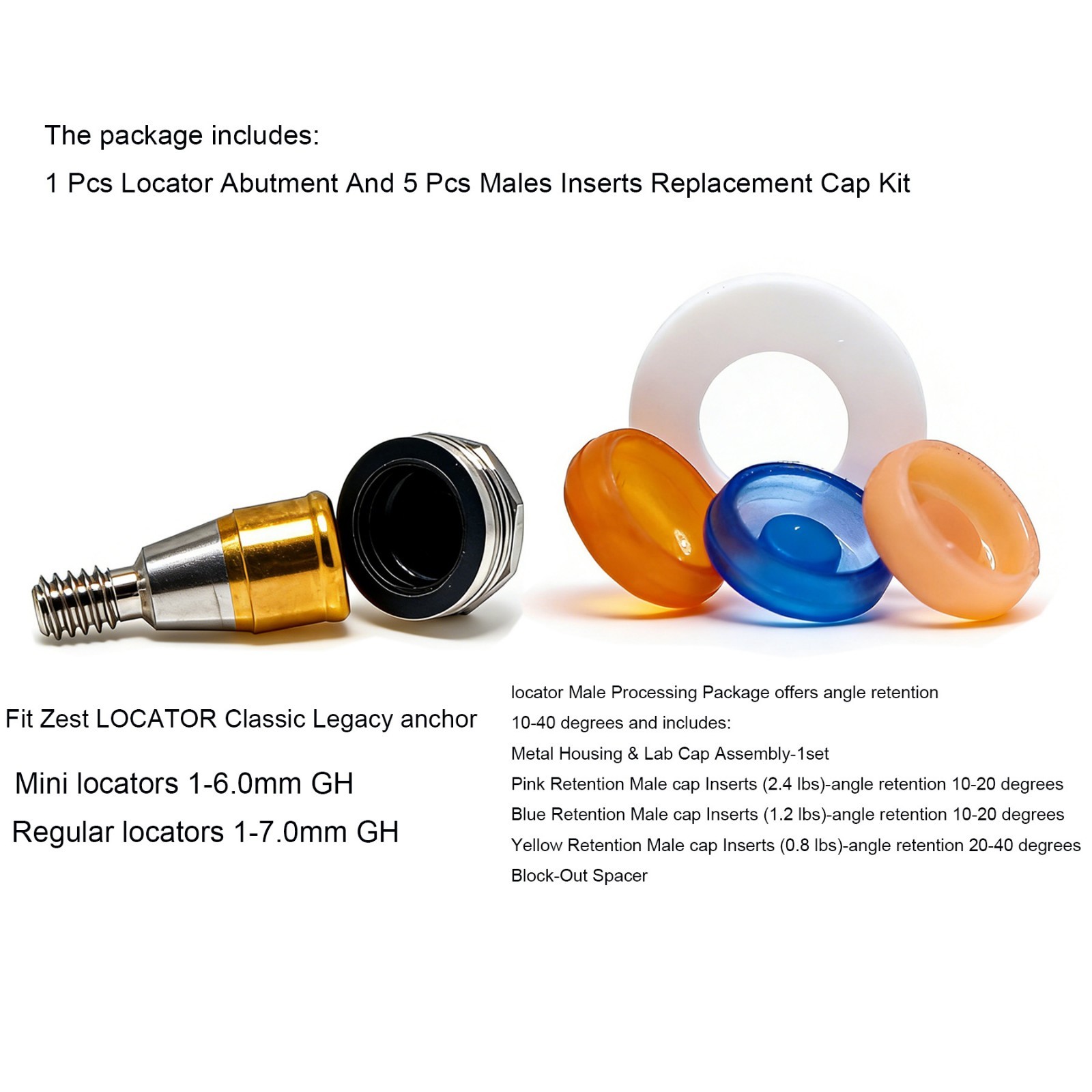 Hiossen ET titanium Locator Abutment Interna Hex Morse Taper Implant Overdenture
