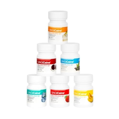 Gingicaine Topical Anesthetic Gel 20% Benzocaine Variety Pack 6 Pack