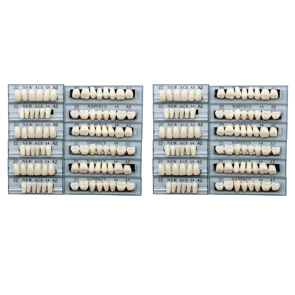 168pc Dental Acrylic Resin Denture 22# A2 Full Set Teeth Upper Lower Shade Tooth