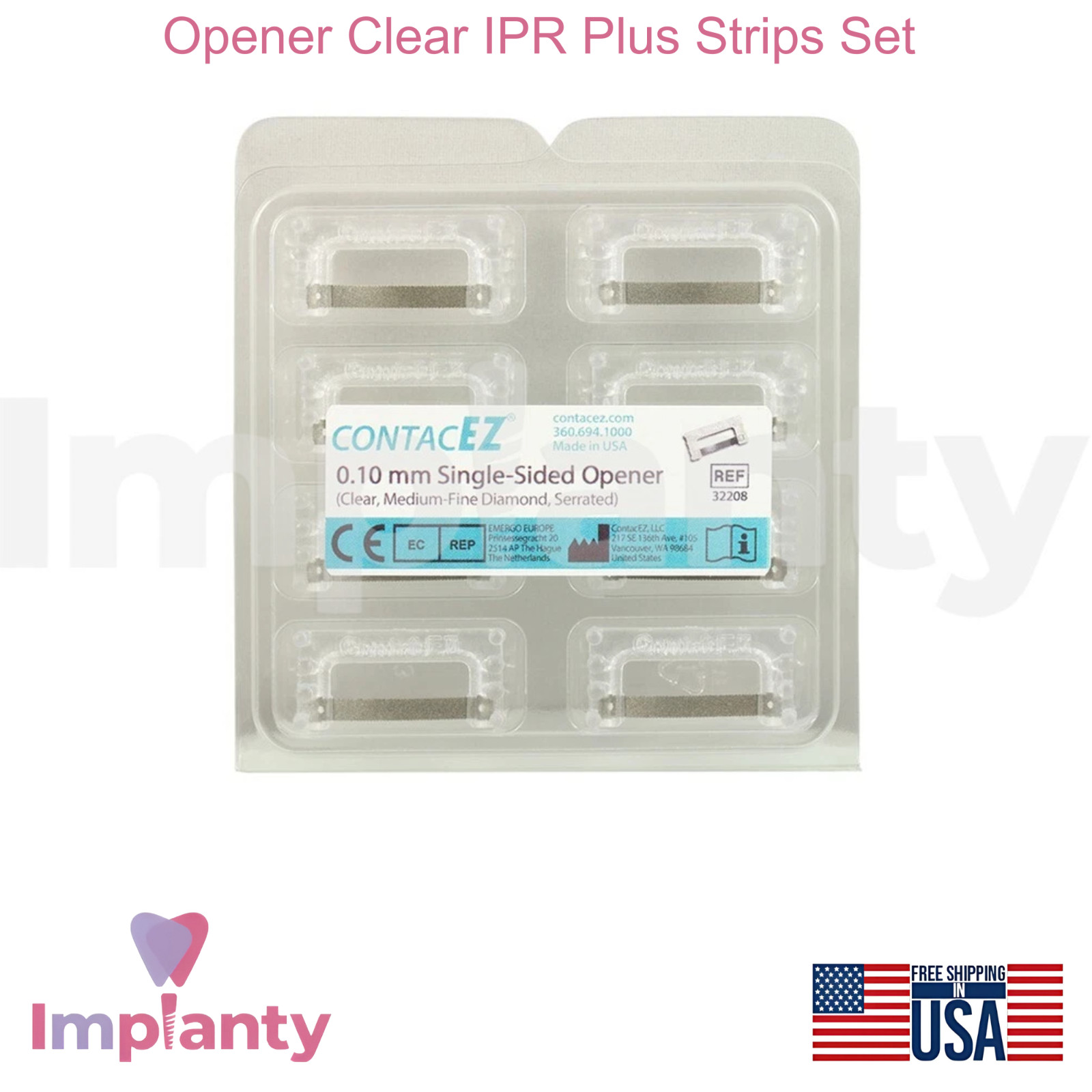 Opener Clear IPR Plus Strips Set Medium Fine Stainless Steel Diamond Coating